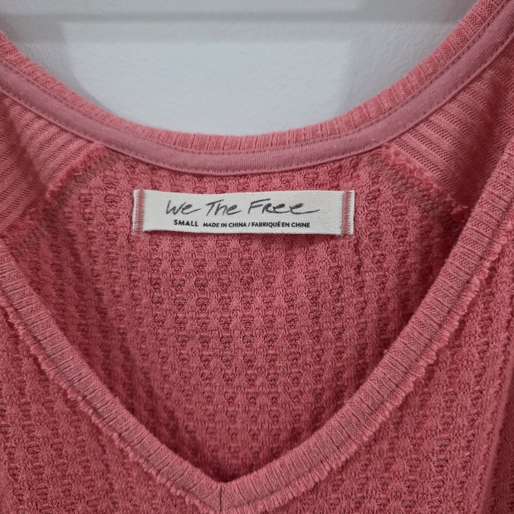 Free People Womens Santa Clara Thermal Top Size Small Oversized Slouchy Beach - Picture 3 of 9